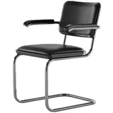 THONET S 64 P Freischwinger Polster Graphite Black