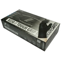 Nitras Nitril-Handschuhe Einmalhandschuhe Nitril Tough Grip N 8330- Box à 50 Stück (Spar-Set) schwarz 10