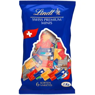Lindt Schokolade | Napolitains Mini Schokoladentafeln Beutel | 1 kg | kleine zartschmelzende Schokoladen-Täfelchen in 6 Sorten | Schokoladen-Geschenk zum Teilen