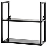 Haku-Möbel HAKU Möbel Wandregal schwarz, Metall - Maße: B 36 cm x H 36 cm x T 15 cm, Style: Modern