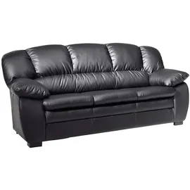 Mivano Couch Kunstleder 3-Sitzer Schwarz