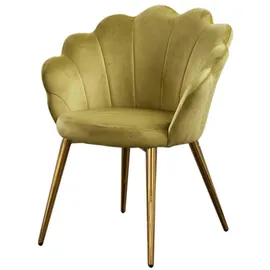 KAWOLA Esszimmerstuhl CARLA Velvet grün gold