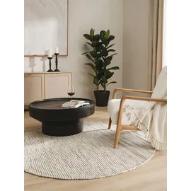 benuta Pure Wollteppich Beige, Textil, Beton Optik, Rund, 250x250 cm pflegeleicht, Teppiche - Böden, Teppiche, Naturteppiche