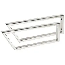 SOTech 2 x Waschtischkonsole TWK500 500 x 150 mm Edelstahl poliert, Vorderseite 60° abgeschrägt