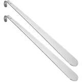 2er Set Schuhlöffel aus Edelstahl | 52cm Schuhanzieher | Schuhanziehhilfe aus Metall | Stabile Ausführung | Metallschuhlöffel mit Lochung zum Au...