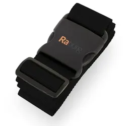 Raburg Koffergurt individuell verstellbar, 190cm × 5cm, Gepäckband ideal für Reisen, sorgt für Sicherheit & festen Halt beim Transport, Schwarz