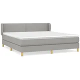 vidaXL Boxspringbett mit Matratze Hellgrau 160x200 cm Stoff