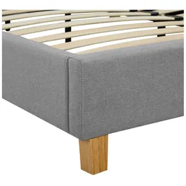 CARO-Möbel Polsterbett Jason Bettgestell 180x200 cm Doppelbett Designbett inklusive Lattenrost Textilbezug in grau