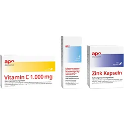 Immunsystem Sparset-Vitamin C + Zink + befeuchtendes Nasenspray