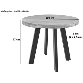 Sam Esszimmertisch rund 100 cm Akazienholz nussbaumfarben schwarz SOPHIA - Braun