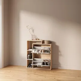 livinity® Schuhkipper 245 x 90 x 80 cm 6 Fächer / weiß