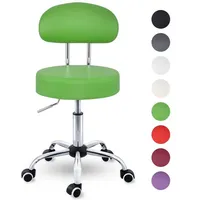 TRESKO Rollhocker mit Lehne Arbeitshocker Hocker Drehhocker Kosmetikhocker Praxishocker