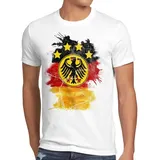 style3 T-Shirt Deutschland Wappen WM 2026 Fußball trikot fahne weltmeister europa EM weiß 4XL