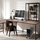 Vendomnia Schreibtisch L Form - industrial Design, aus Metall, 138x138 cm, mit mobiler Ablage, Schwarz Braun - Eckscreibtisch, Com - Schwarz
