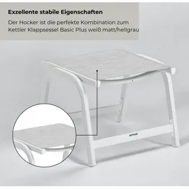 Kettler Hocker Basic Plus Weiß-Hellgrau