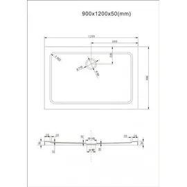 Buylando Emma 90x120x90 cm H:195 cm U-Form Duschkabine Hochwertiges Glas inkl. Duschtasse + Siphon - BuyLando