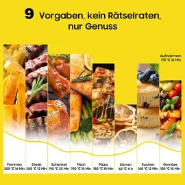aoucheni Heißluftfritteuse XXL Air Fryer 9L schwarz