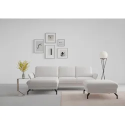 Ecksofa SIT & MORE "Fashion L-Form", silber, B:253cm H:84cm T:165cm, Sofas, wahlweise mit Kopfteilverstellung und Vorziehsitz, motorisch