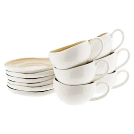 Almina Wave Cream Kaffeeservice 12-tlg. beige/weiß