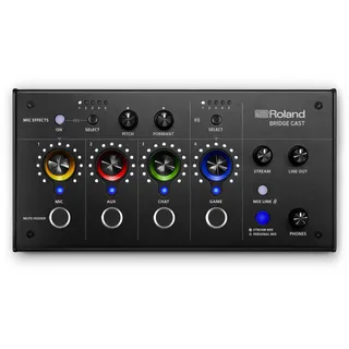 Roland BRIDGE CAST Dual Bus Gaming Mixer | Professionelles Audio-Streaming-Interface und Mixer für Online-Gamer | 32-Bit Hardware-DSP | USB-C Verbindung für Windows & Mac | Schwarz