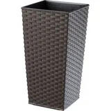 KADAX Rattan Blumentopf, Pflanzkübel mit Einlage, 40 cm, Mokka