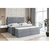 altdecor BOXBETT mit Matratze und Lattenrost, - SERENE - 160x200 - H4 - Hellgrau
