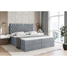 altdecor BOXBETT mit Matratze und Lattenrost, - SERENE - 160x200 - H4 - Hellgrau
