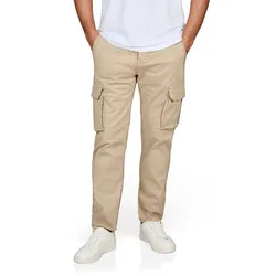 DENIMFY Cargohose Herren Stretch mit Gürtel DFLuke Normaler Bund Knopfleiste 30