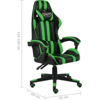 vidaXL 20521 Gaming Chair ohne Fußablage schwarz/grün