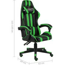 vidaXL 20521 Gaming Chair ohne Fußablage schwarz/grün