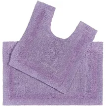 Homescapes Badgarnitur, Flieder, Textil, Uni, Rechteckig, 80x50 cm, Badtextilien, Badematten