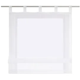 SCHOAL ESLIR Raffrollo mit Schlaufen Transparent Raffgardine Uni Schlaufenrollo Wohnzimmer Küche Gardinen 1 Stück Rosa BxH