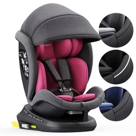 XOMAX 946i Kindersitz drehbar 360° mit ISOFIX, Liegefunktion I mitwachsend I 0-36 kg, 0-12 Jahre, Gruppe 0/1/2/3 I 5-Punkt-Gurt und 3-Punkt-Gurt I Bezug abnehmbar, waschbar I ECE R129