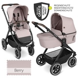 ABC-Design ABC Design Kombi-Kinderwagen Samba - inkl. Babywanne & Sportsitz mit XXL Zubehörpaket - Pure Edition - Berry