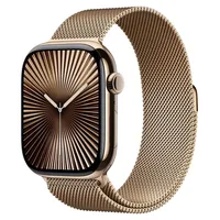 Apple Watch Series 10 GPS + Cellular 46 mm Titangehäuse gold Milanaise Armband gold S/M
