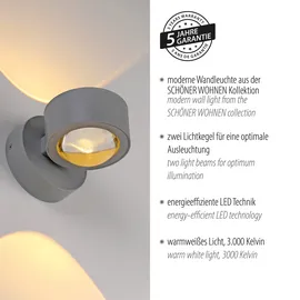 Schöner Wohnen Chia (2-flammig)  Silber