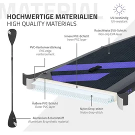 ECD Germany SUP Board Aufblasbar 305 x 82 x 15 cm schwarz