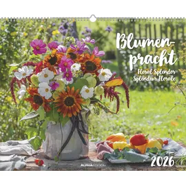 ALPHA EDITION GmbH & Co. KG Alpha Edition - Blumenpracht 2026 – Wandkalender 52×42,5 cm mit 12 brillanten Blumenmotiven, hochwertiger Blumenkalender für Wohnzimmer, Küche & Büro, ideales Geschenk für Natur- & Gartenliebhaber