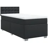 vidaXL Boxspringbett mit Matratze Schwarz 100x200 cm Kunstleder