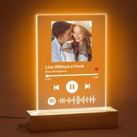 VEELU Spotify Glas Personalisiert Song Cover Bild mit Foto aus Acrylglas Musik Geschenk für Freundin Freund - Personalisierte Fotogeschenke für Partner Freunde Mama