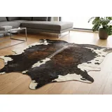 KUHFELL online & NOMAD Fellteppich KUHFELL RINDER FELL TEPPICH BRAUN WEISS DREIFARBIG 240 x 200 cm XXL