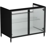 Vitra Waschtisch-Unterschrank 2 Glastüren 88 x 51 x 71,5 cm Schwarz