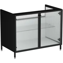 Vitra Waschtisch-Unterschrank 2 Glastüren 88 x 51 x 71,5 cm Schwarz
