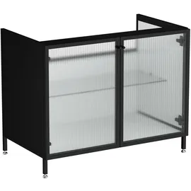 Vitra Waschtisch-Unterschrank 2 Glastüren 88 x 51 x 71,5 cm Schwarz