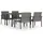 vidaXL Garten-Essgruppe 5-tlg. grau 3065713