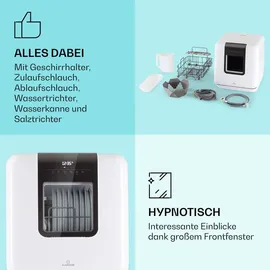 Klarstein Mini-Geschirrspüler für 3 Geschirrspüler freistehend installationsfrei 3 Gedecke,