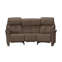 HIMOLLA Trapezsofa Leder 3-Sitzer Braun