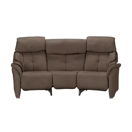 HIMOLLA Trapezsofa Leder 3-Sitzer Braun