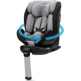 Booboo Safety Barcelona, drehbar Isofix 40-150 cm, Reboarder mit Standfuß, Autositz ab Geburt - Black Grey - Schwarz