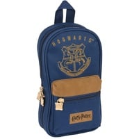 Harry Potter Rucksack mit Federtaschen Harry Potter Magical Braun Marineblau (12 x 23 x 5 cm)